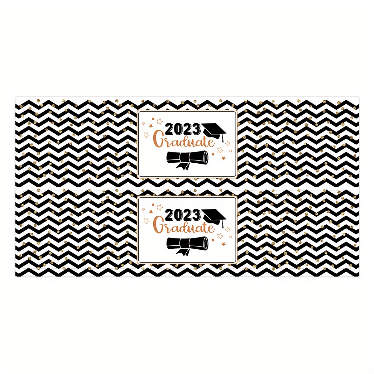 Graduation Trendy Stripes Water Bottle Labels with Photo – Candy Wrapper  Store