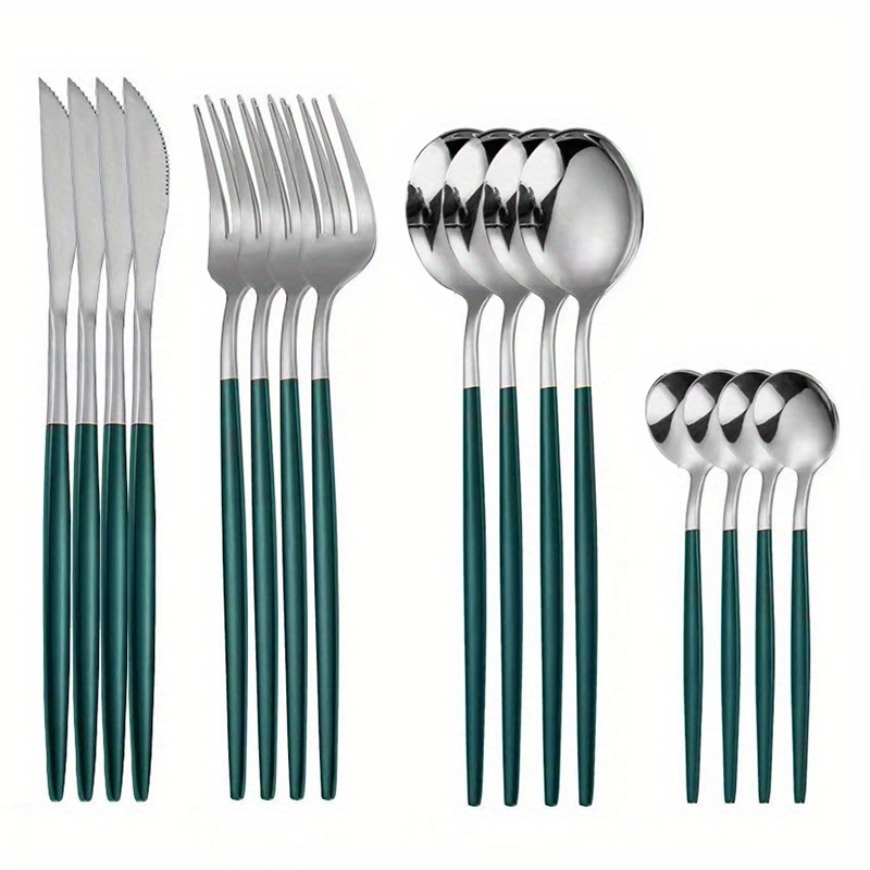 Stainless Steel Long Ceramic Handle Tableware Set Steak - Temu