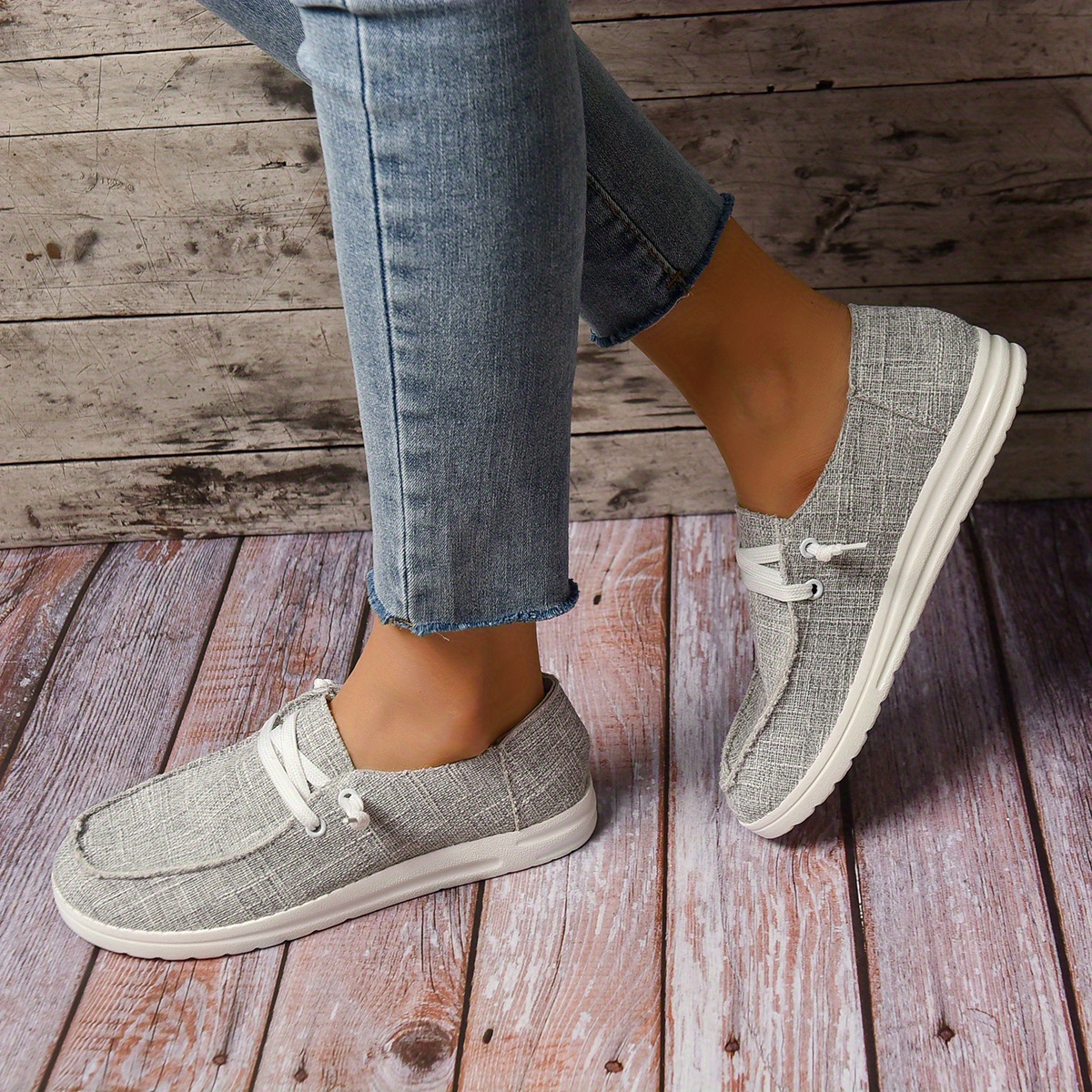 Ladies grey canvas pumps deals