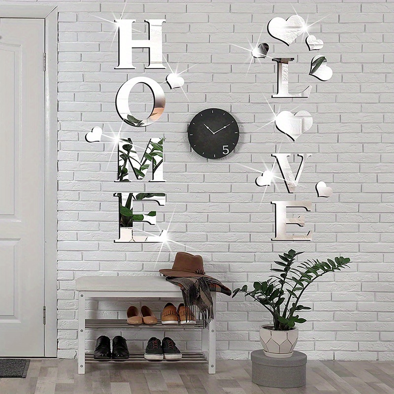 Removable Acrylic Mirror Wall Stickers With Letter Circle - Temu