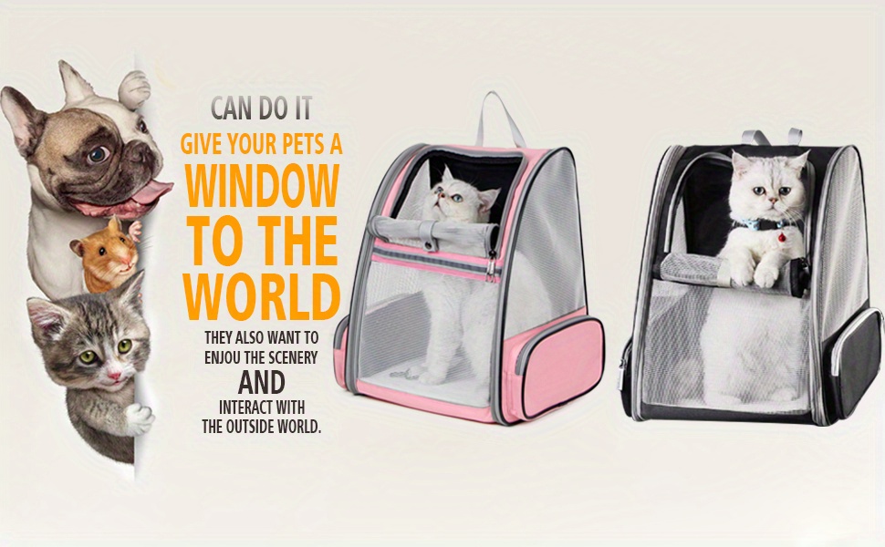 Cat Backpack Carrier Cat Travel Outdoor Shoulder Bag Cats - Temu