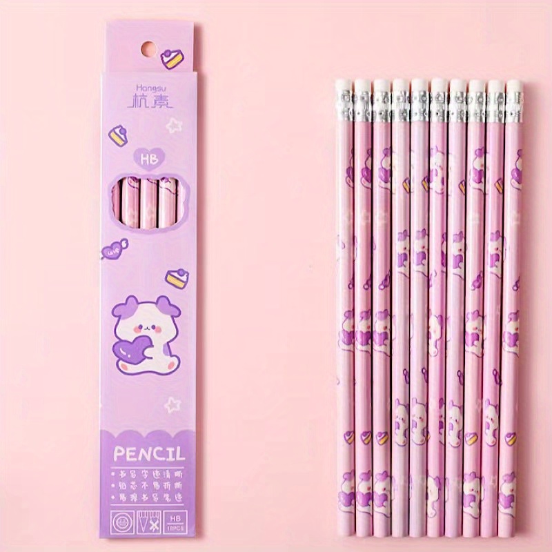 Cartoon Writing Pencils with Erasers HB Pencils Student Drawing Supplies  for Kid