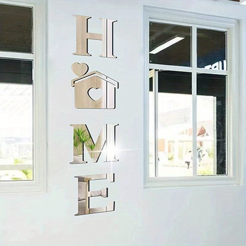 Decorative Letters Mirror Paper Self Adhesive for Wall Paper Decorations  for Wall Love Office Light Window Window Privacy One Static Way Glass