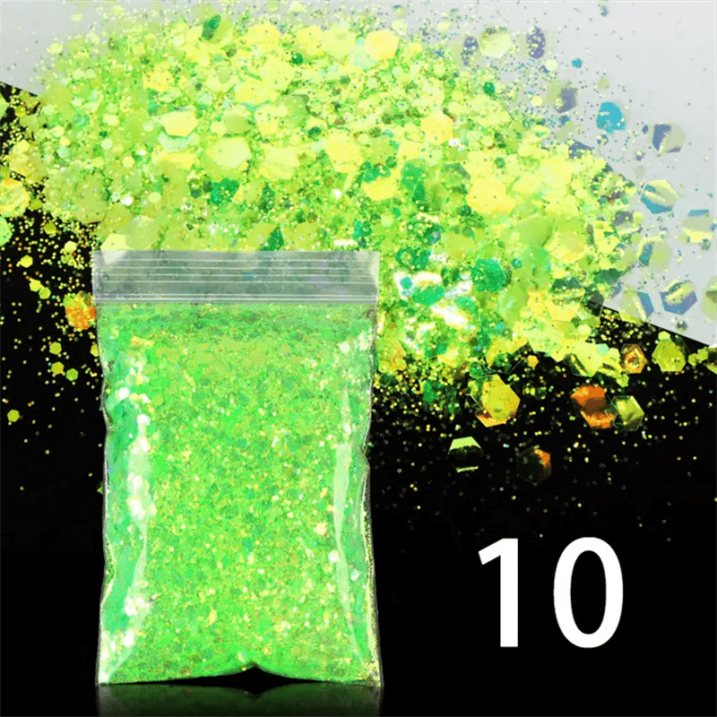  Holographic Chunky Glitter 12 Colors, YSMNDE 120g Cosmetic  Craft Glitter for Resin, Body Sequins, Hair, Face, Nail, Slime, Tumblers,  Painting, Greeting Cards, Festival Party Art and More-0.35oz Each : Arts,  Crafts
