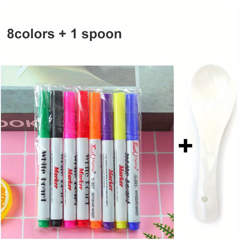 8/12 Colors Magical Water Floating Student Painting Brush Whiteboard Markers  Pen Suspension Kids Educational Painting Pen Toys 