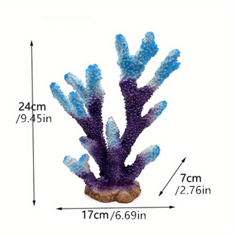 Usmixi Artificial Aquarium Coral Decor, Plastic Faux Coral Reef Decorative Cute Fish Tank Decorations Under The Sea Centerpiece Realistic Ocean Plant Orname