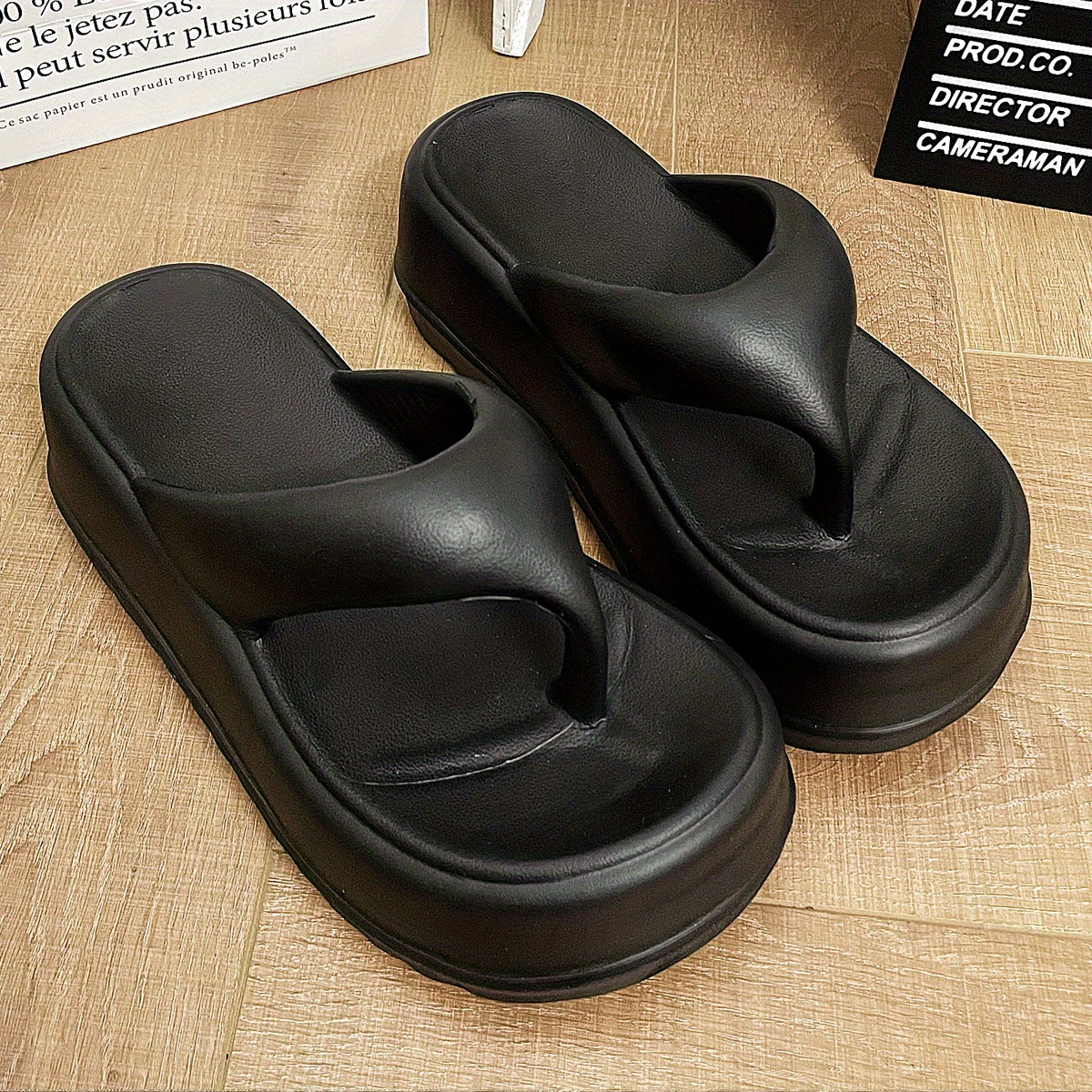 2015 Pu Slides Rubber Anti skid Wedge Platform Sandals Beach Flip