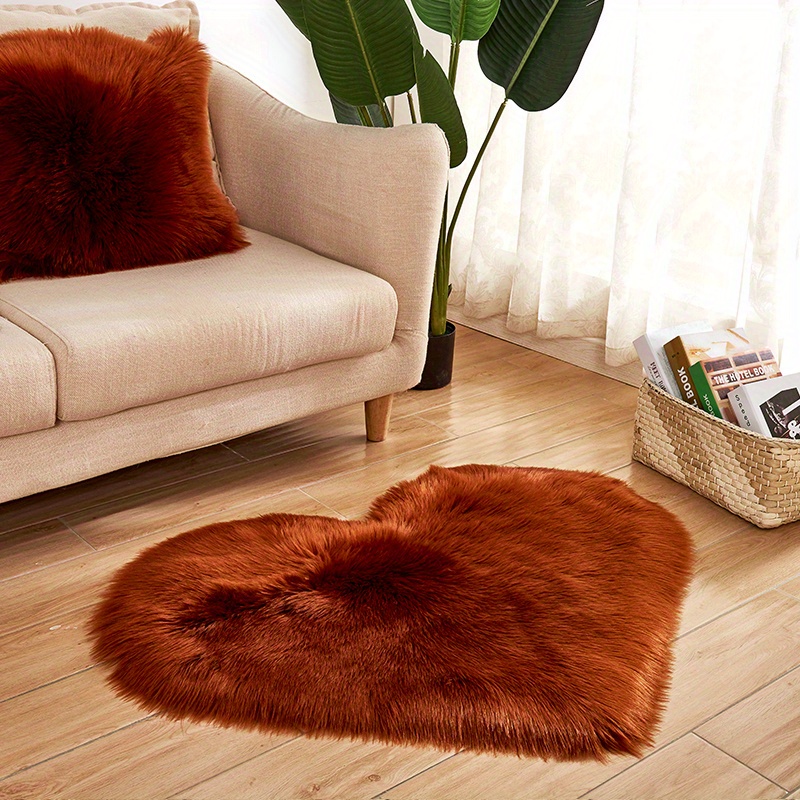 plush   shaped area mat soft   sheepskin machine washable stain resistant ideal for living room bedroom office decor details 3