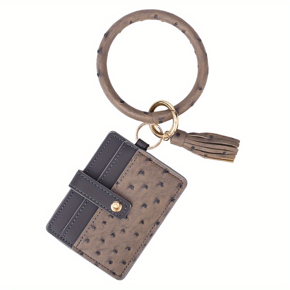 Bracelet Wallet Wristlet Keychain Pocket Credit Card Holder PU