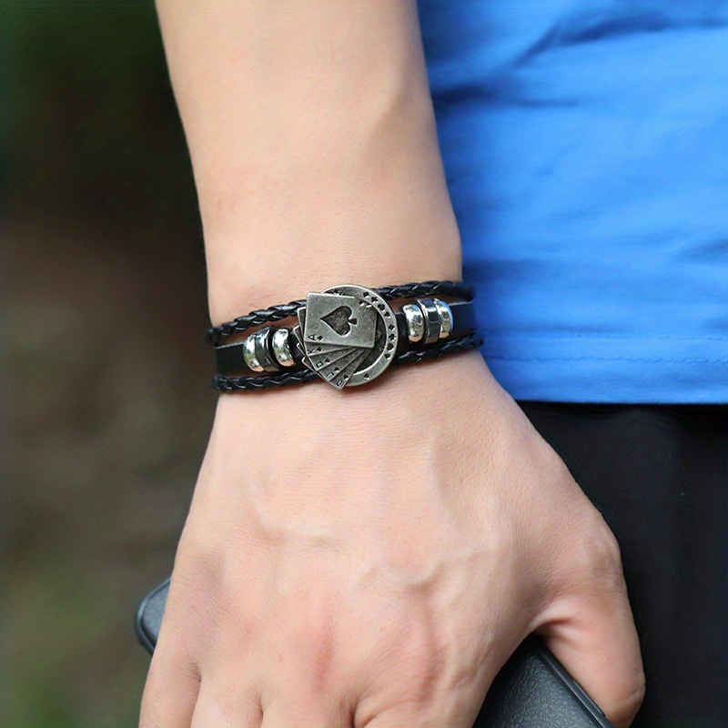 Comercio Electrónico Transfronterizo Joyería Punk Europea y Americana Pulsera de Cuero Sintético con Hebilla Vintage Accesorios para Muñequera