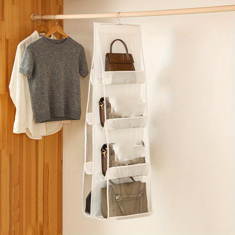 Hanging Handbag Organizer 6 Pocket Purse Storage Hanger - Temu