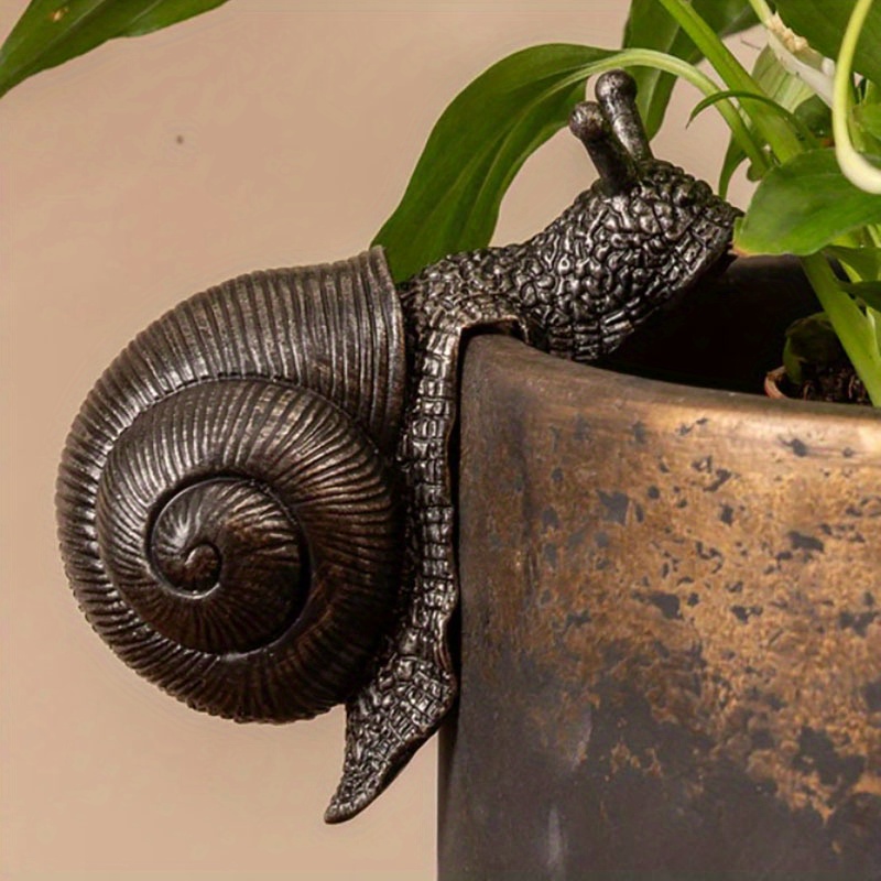 Pot De Fleur Suspendu Escargot Sculpture Décoration Résine - Temu France