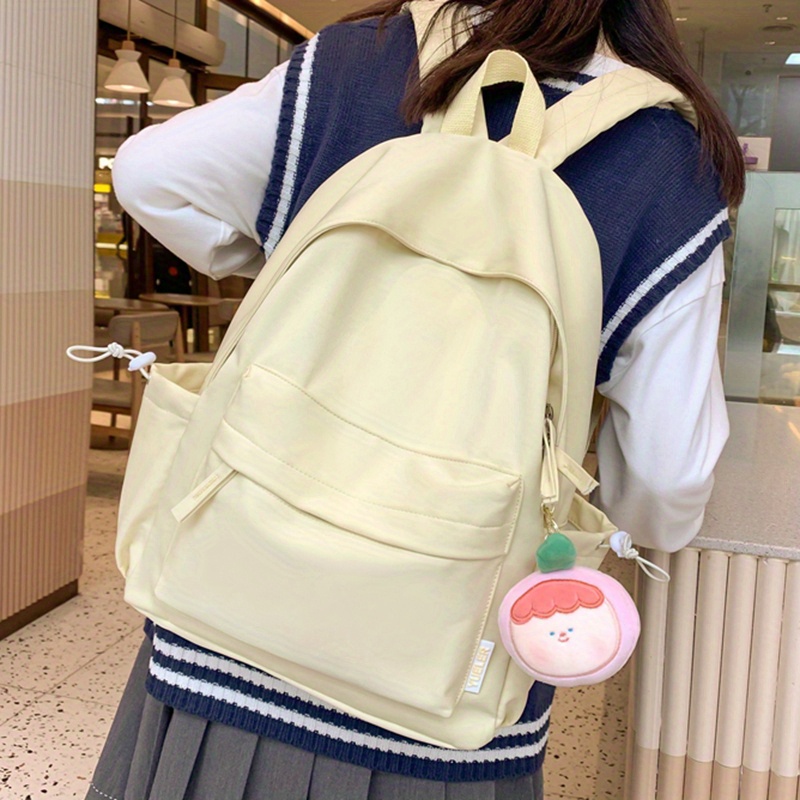 Korean High School Student Female Canvas Simple Backpack All-match Shoulder  Bags