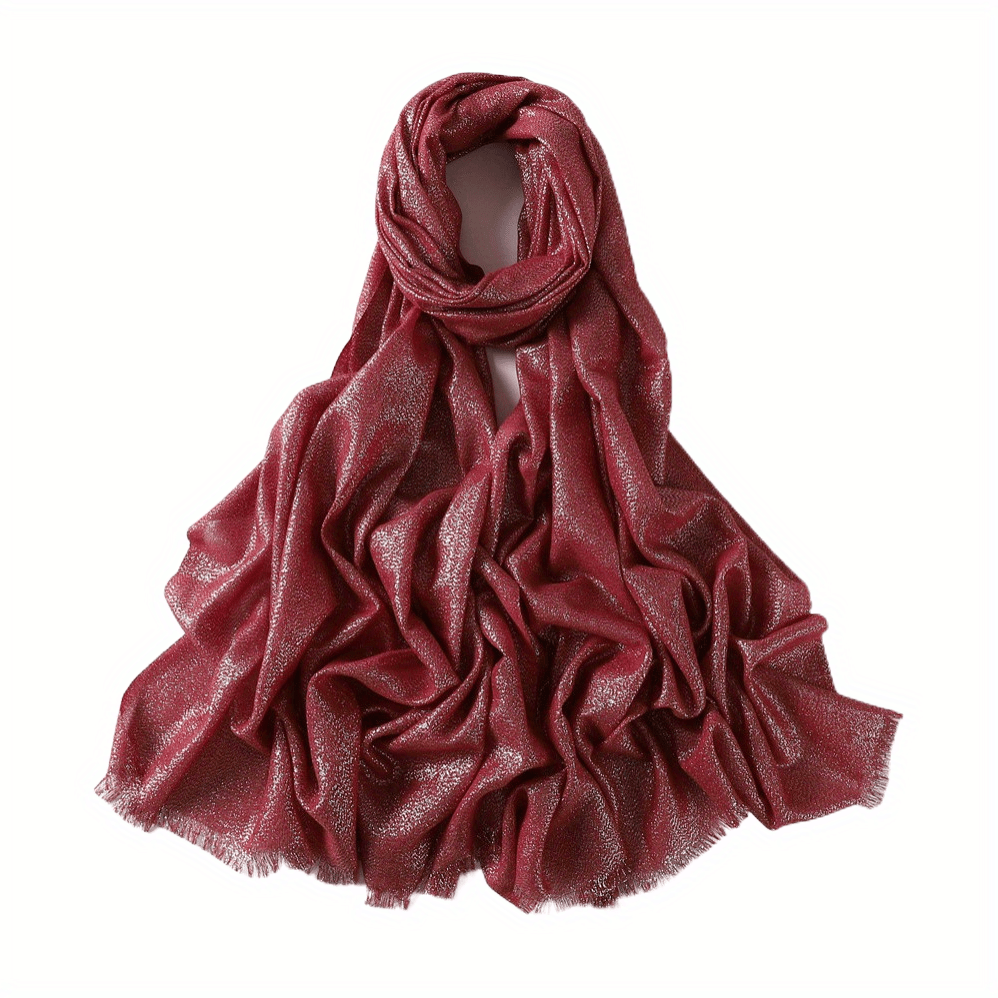 Black Shine Shawl Claret Red