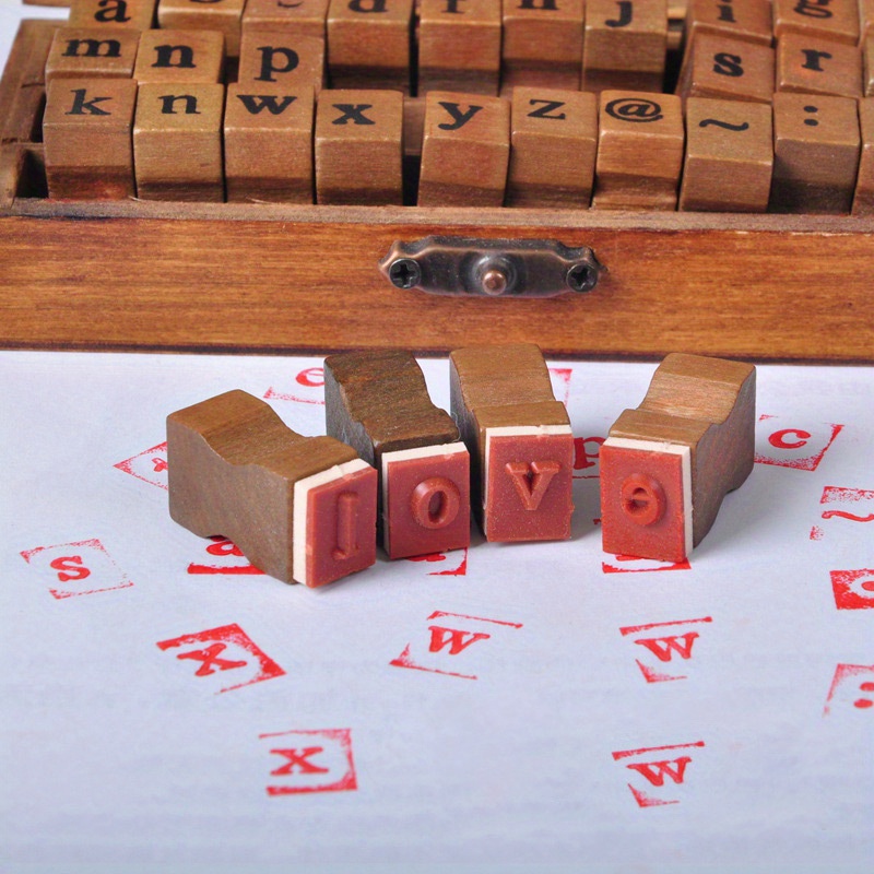 Tampons bois - alphabet - lettres cursives