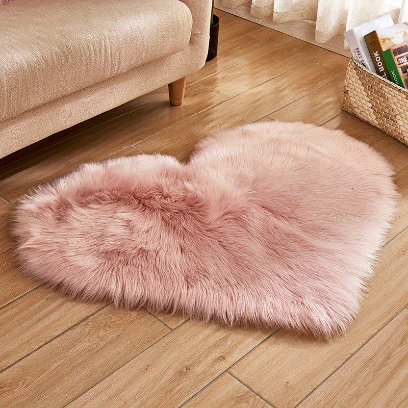 plush   shaped area mat soft   sheepskin machine washable stain resistant ideal for living room bedroom office decor details 6