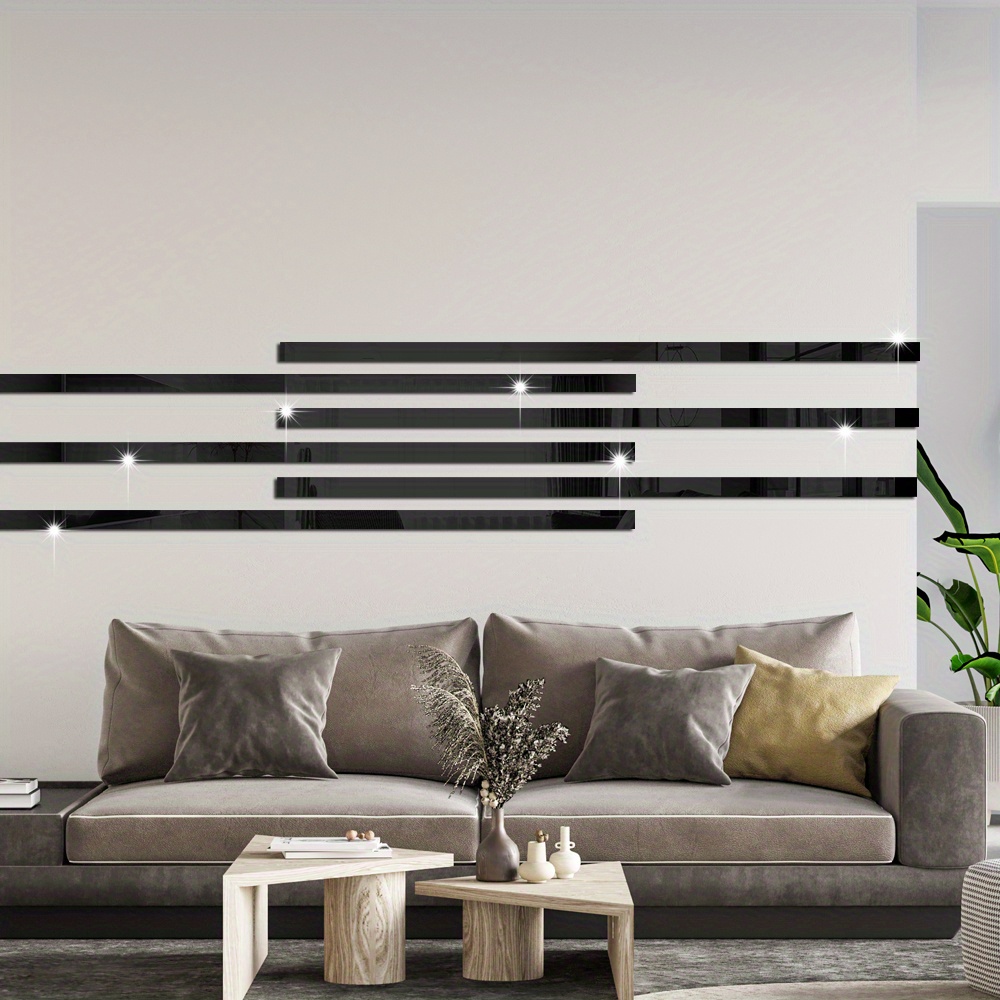 Elegant Silver Mirror Decorative Strips For Home Art Wall - Temu