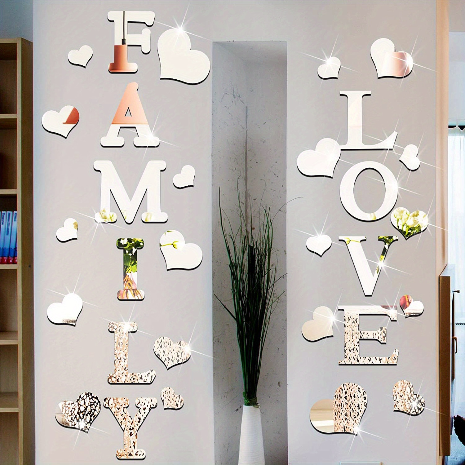 Stick On Mirrors For Wall Adhesive Wall Mirror Cartoon Alphabet Arched  Mirror UV Printing Process Self-Adhesive Back Design For - AliExpress