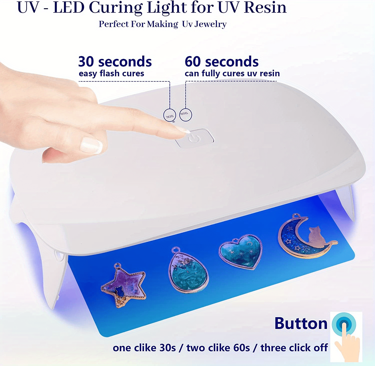 TICHEROMU Lampe UV pour résine, grande taille, pliable, portable, mini  lampe UV, fournitures en résine, kits de résine pour résine UV, moules en