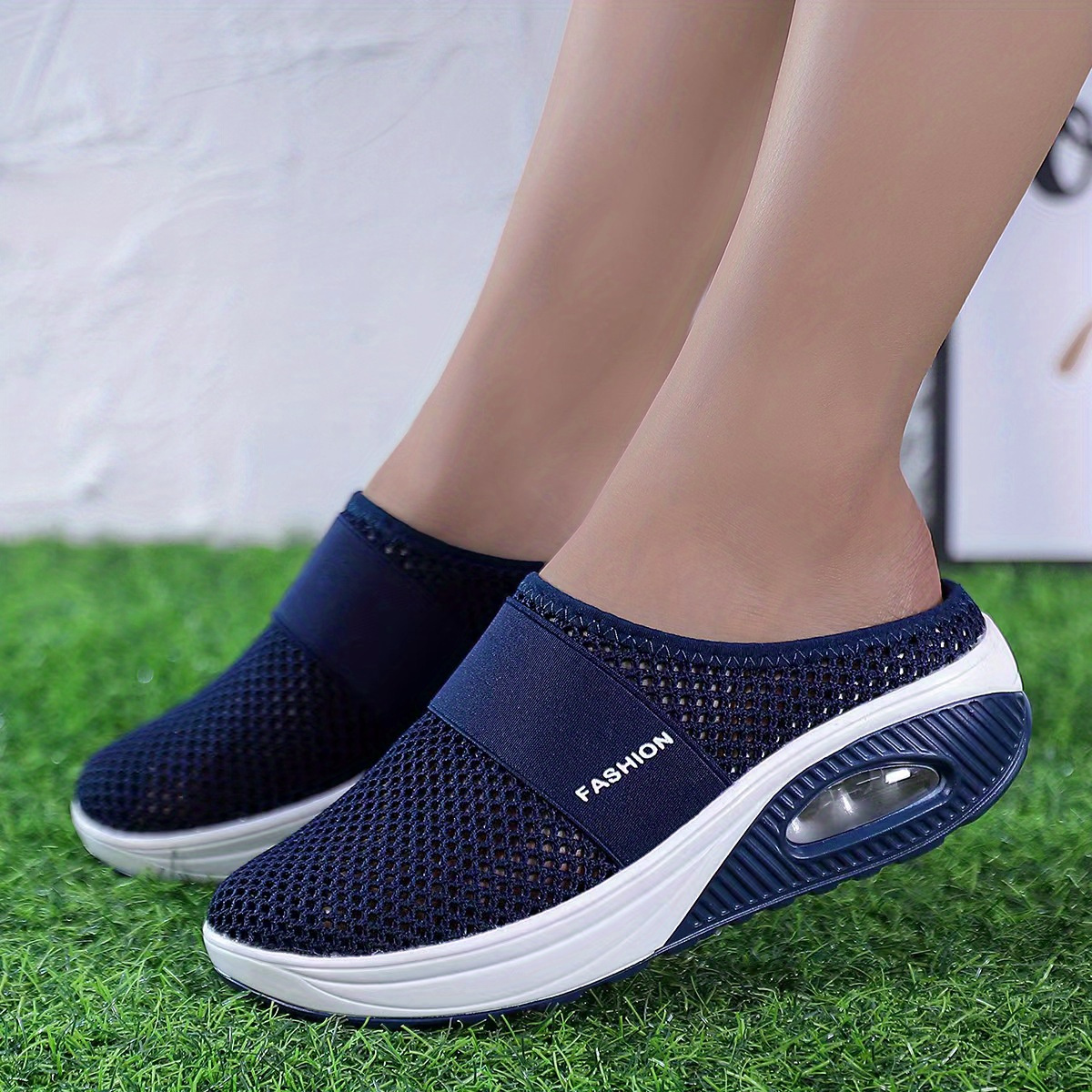 Women's Air Cushion Mesh Sandals Platform Slippers Lightweight Walking Shoes