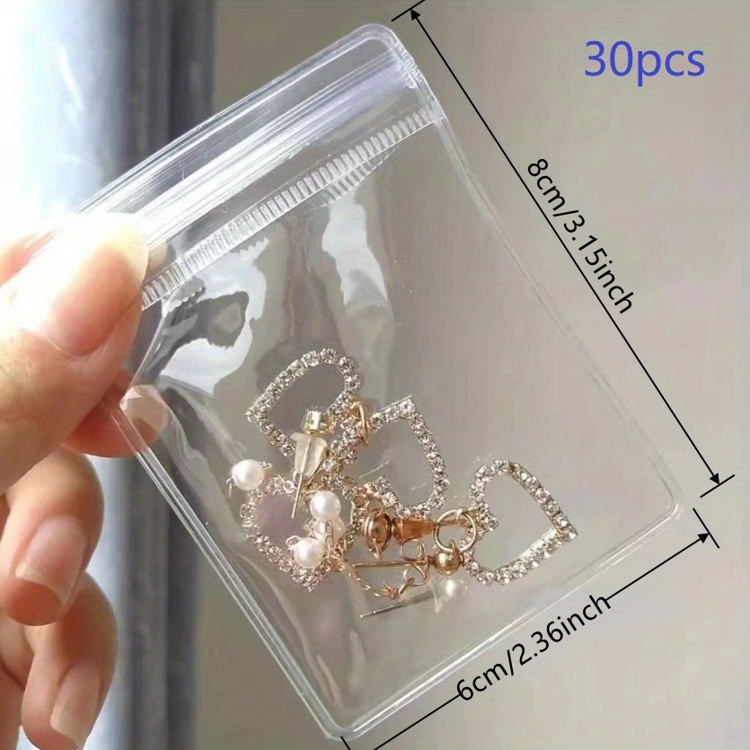 10Pcs Clear Jewelry Organizer Package Bags Transparent PVC Anti-Oxidation  Bag Earring Necklace Storage Holder Self Sealing Pouch - AliExpress
