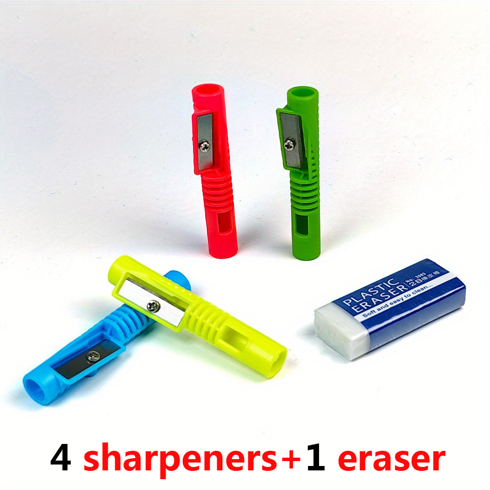 5pcs Random Color Multi Functional Pencil Sharpener Suitable For Students, School Office Stationery