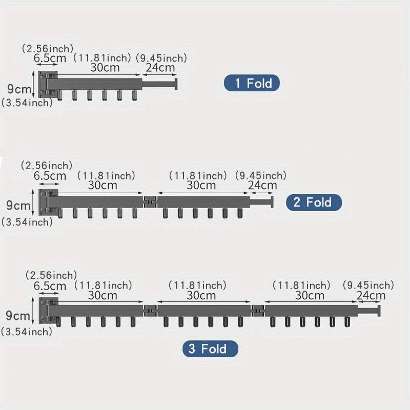 Acquista Appendiabiti pieghevole per montaggio a parete, senza trapano,  antivento, antiscivolo, moderno e resistente, per bagno interno, per  asciugare i vestiti