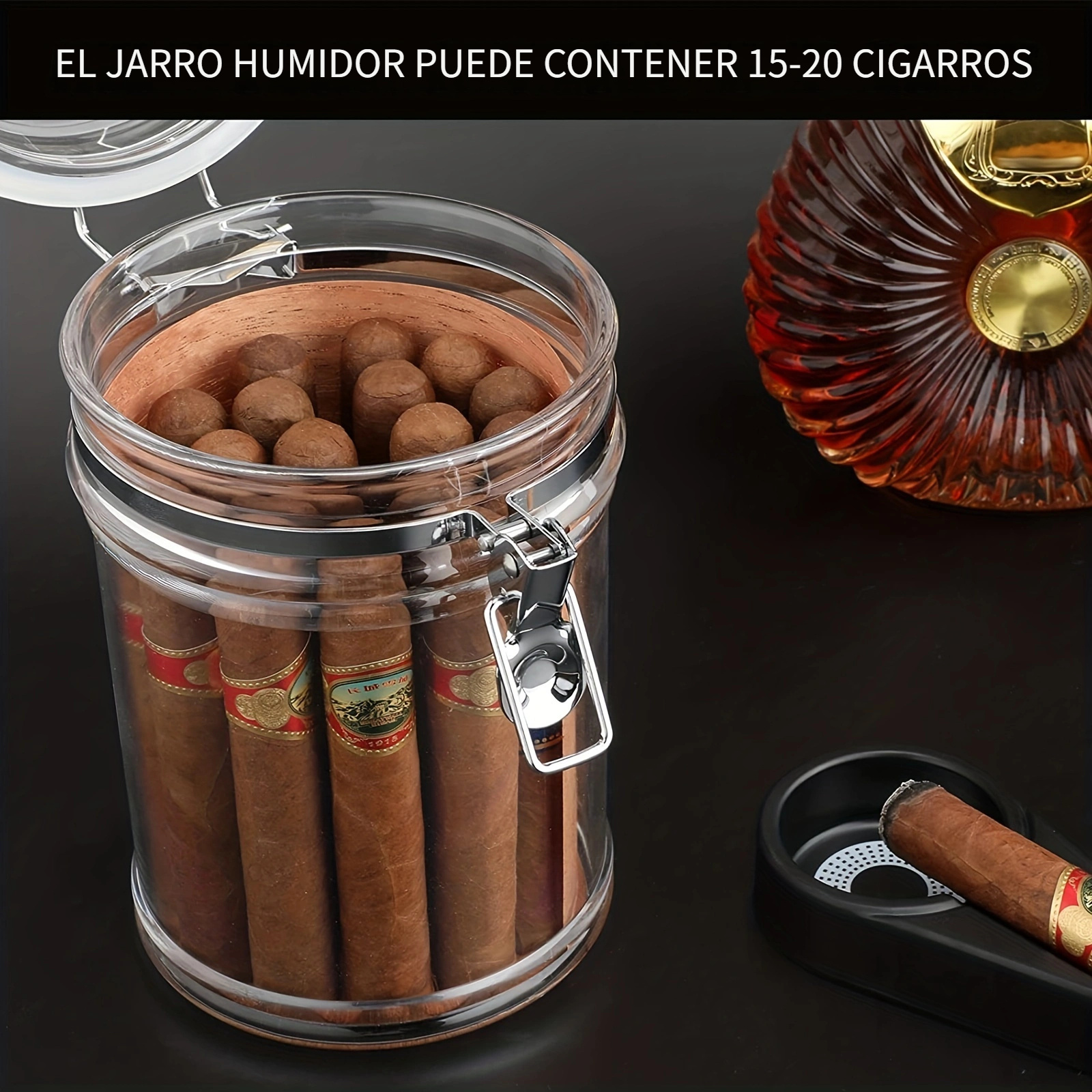  Humidor de puros, humidor de cigarros, caja de humidor de viaje  para cigarros, caja portátil para cigarros, humidificador higrómetro, caja  de humidor de cigarros para cigarros : Salud y Hogar
