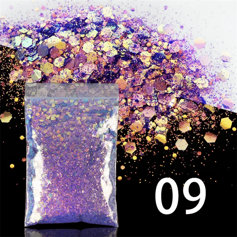 Cherjoury Color Change Fine Glitter for Resin,Resin Glitter Flakes  Sequins,Craft Glitter for Resin Crafts,Nail Art,Jewelry Making10 White to  Lavender