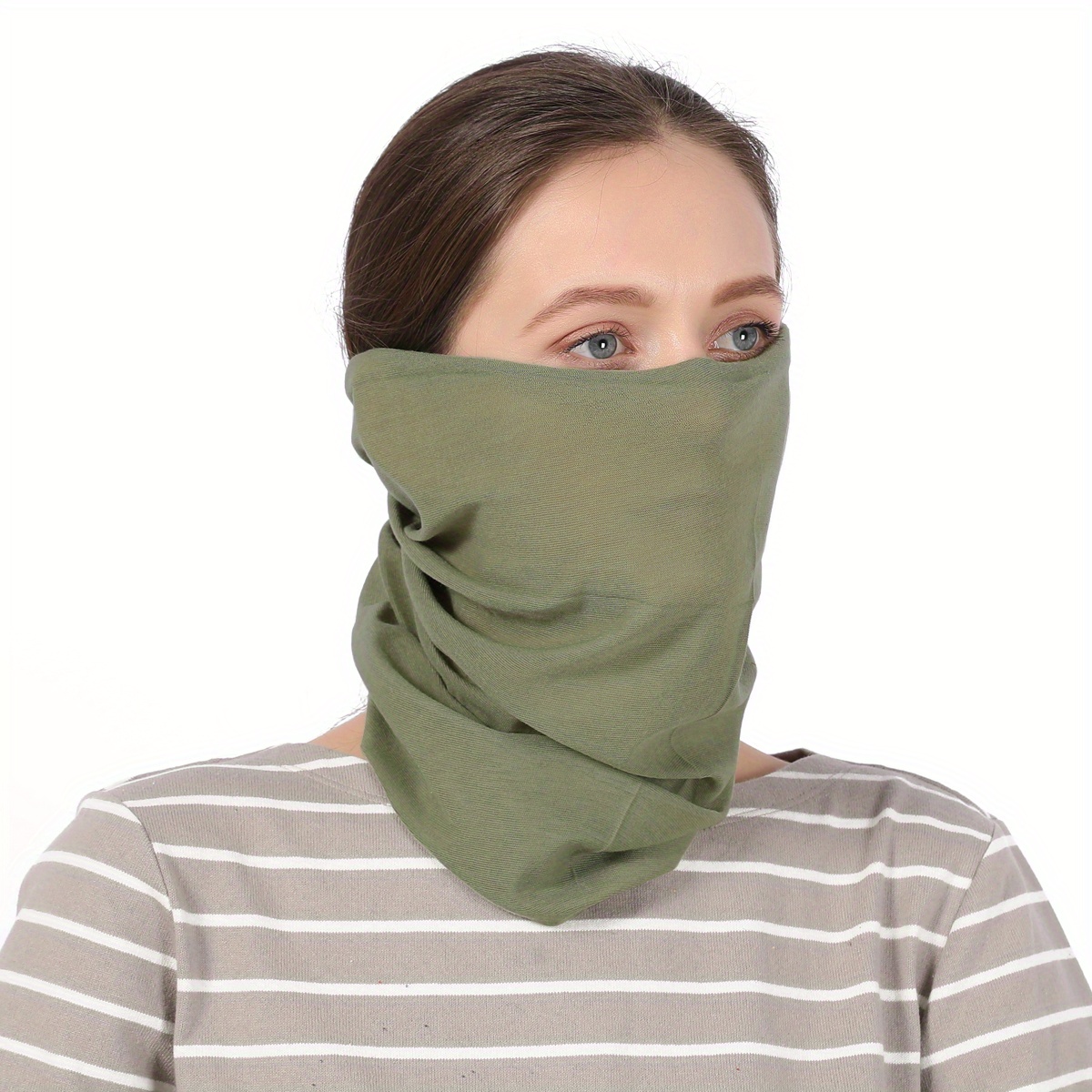 Multifunctional Neck Gaiter Solid Color Breathable Neck Cover Mask