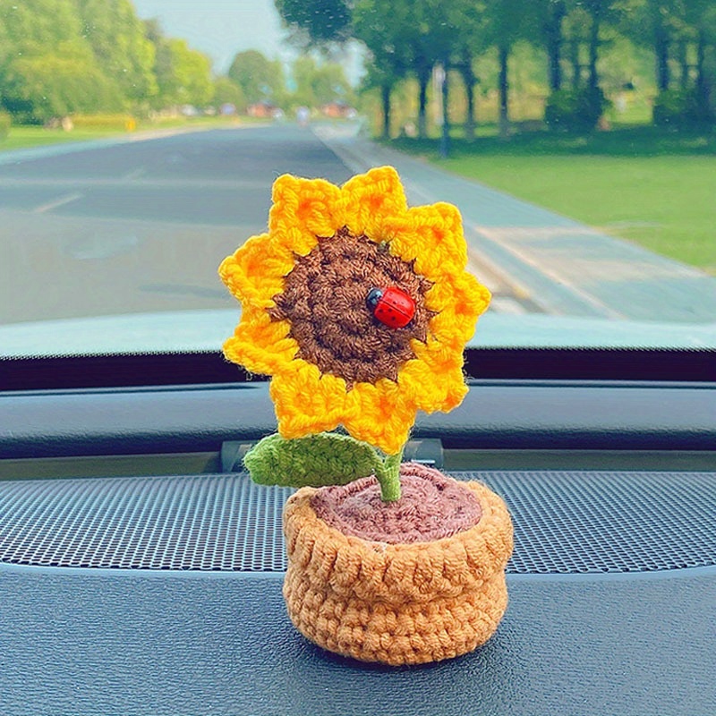Sunflower Car Accessories Sunflower in a Pot Car Accessories Rear View  Mirror Charm 