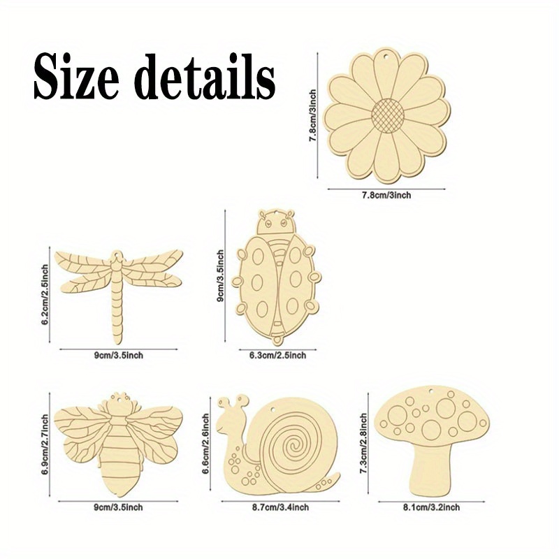 Insect Flower Hollow Wooden Pieces Wooden Decorations For Art