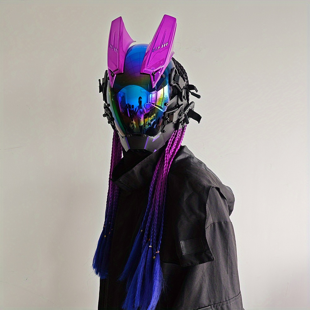 Fashion Cyberpunk Mask Men Trendy Cool Led Light Luminous Cosplay Mask  Braid Futurist Science Fiction Mechanical Mask Halloween Music Festival  Party Accessories Christmas Gifts - Toys & Games - Temu