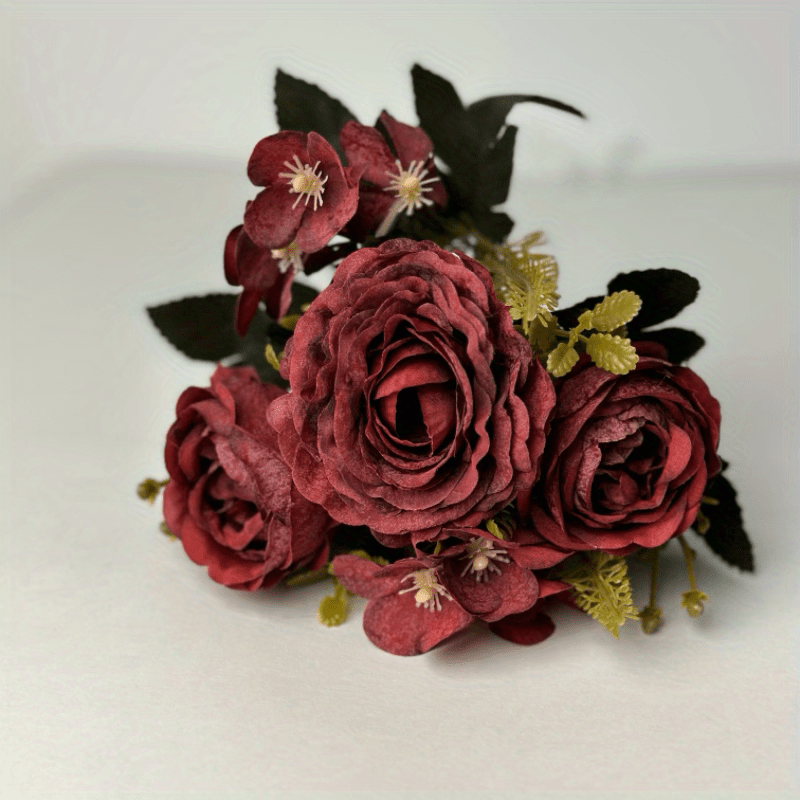 Artificial Western Rose Flower, Vintage Real Touch Faux Flowers