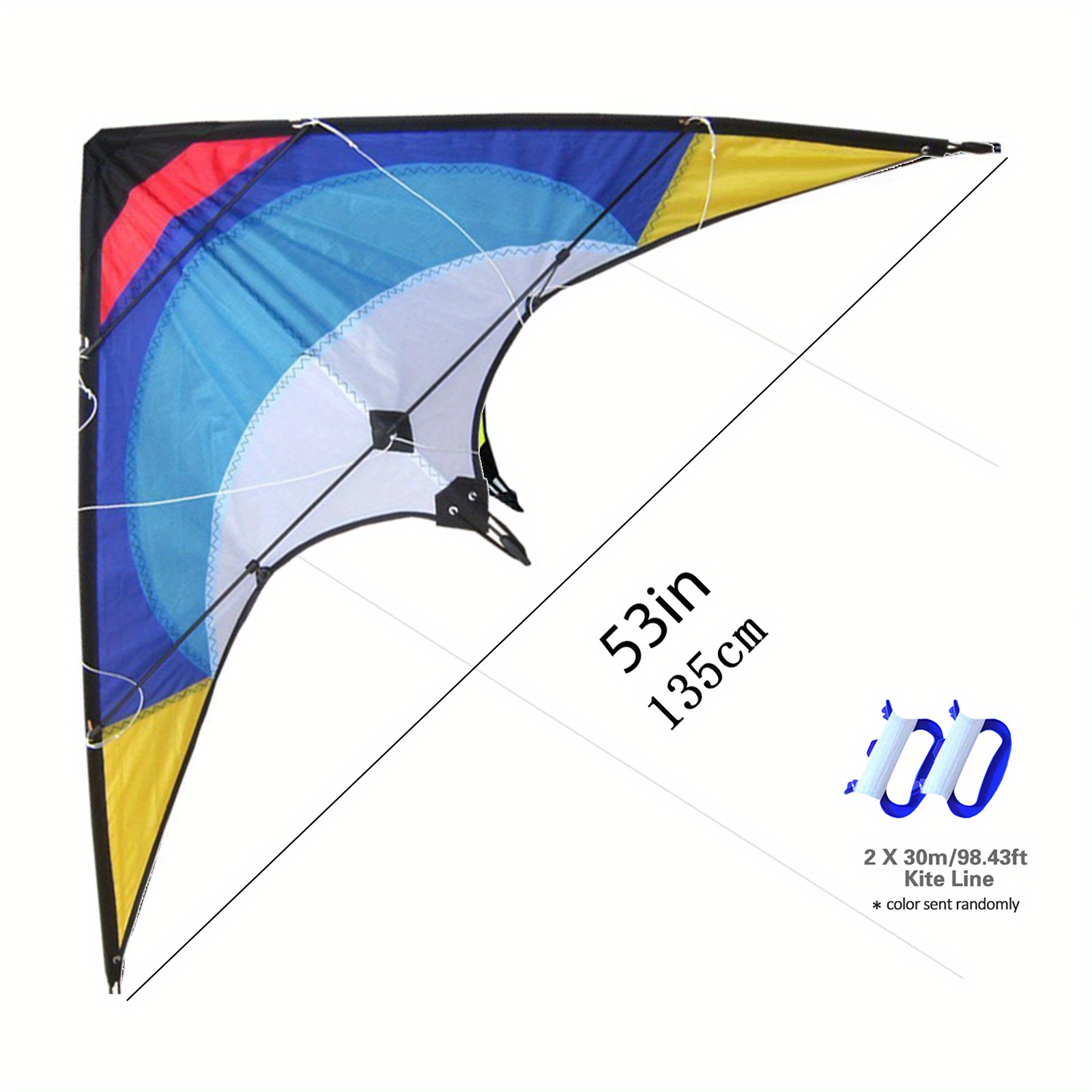 Double String Stunt Kite 53in 63in Perfect For Outdoor Fun And Sports Ideal  For Beginners And Pros Includes 2 Handles And Line - Sports & Outdoors -  Temu