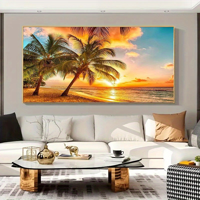 Full Drill 5D Diamond Painting Kits for Home Wall Decor, DIY Beach