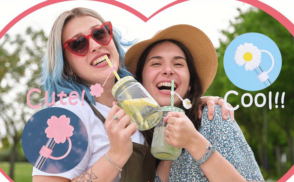 Reusable Silicone Straw Tips Covers - Lovely Flower & Fruit Shapes -  Perfect For Drinking! - Temu