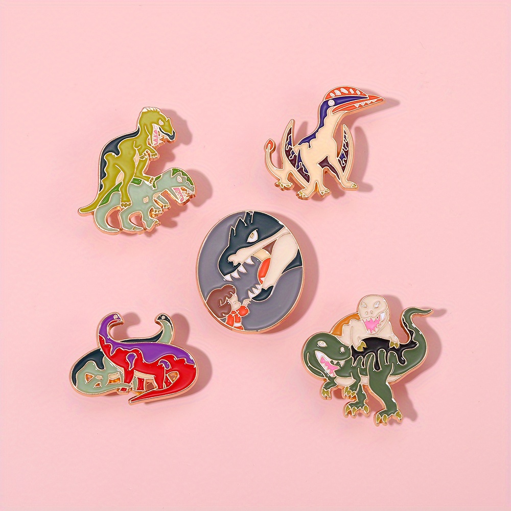 Ancient Dinosaur Enamel Pins, Cartoon Retro Lapel Badges, Clothes ...