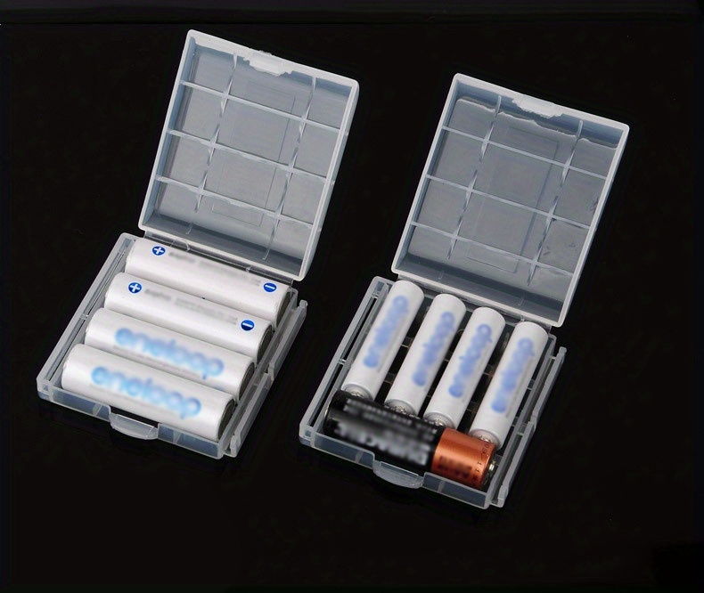 Transparent Aa/aaa Battery Storage Boxes Connect Stack Temu Australia