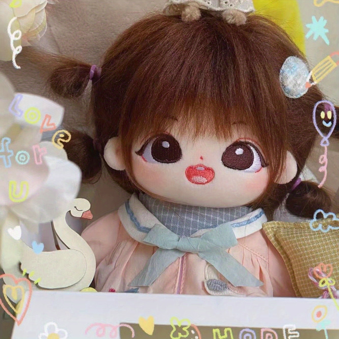 No Attribute Cotton Doll Brown Hair Naked Doll Super Cute Girl