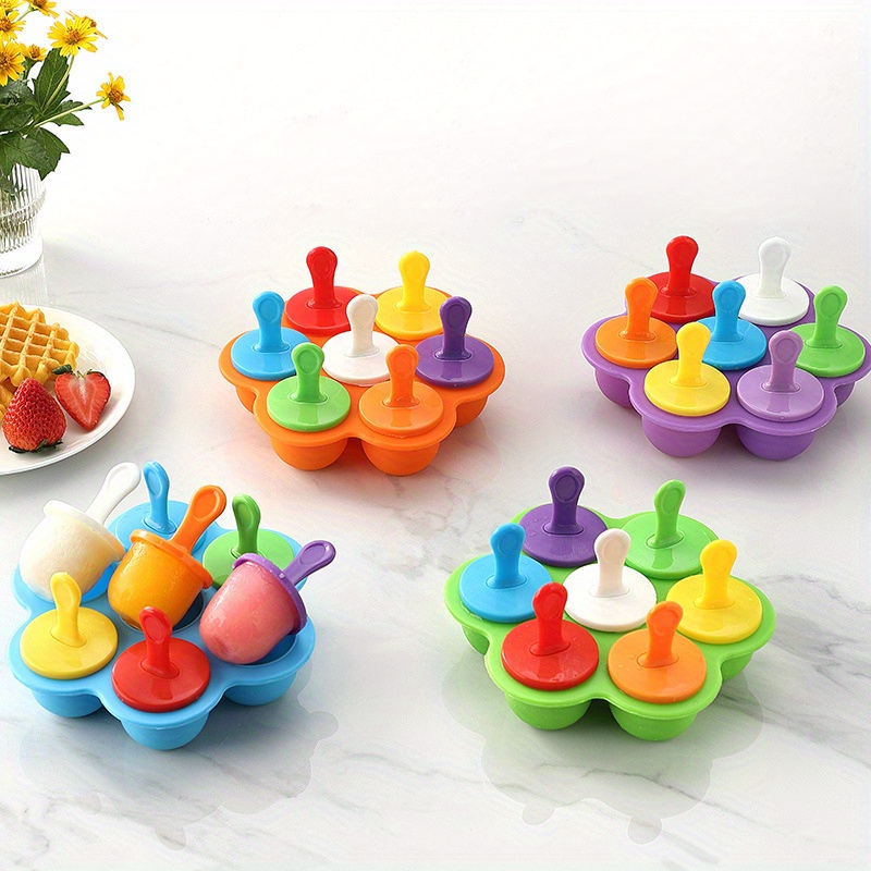 7 Holes Diy Ice Cream Pops Silicone Mold Ice Cream Ball Maker