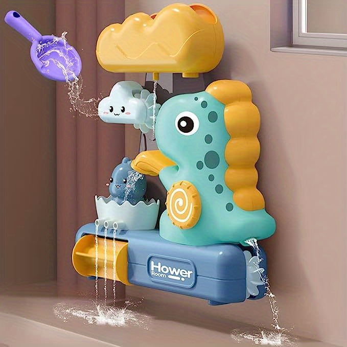 Ksasky Baby Bathtub Toy with Shower Head, Baby Bath Toys Dinosaur Sprinkler Shower Faucet with Colorful Lights and Water Pump Bath Toy for Baby Gifts