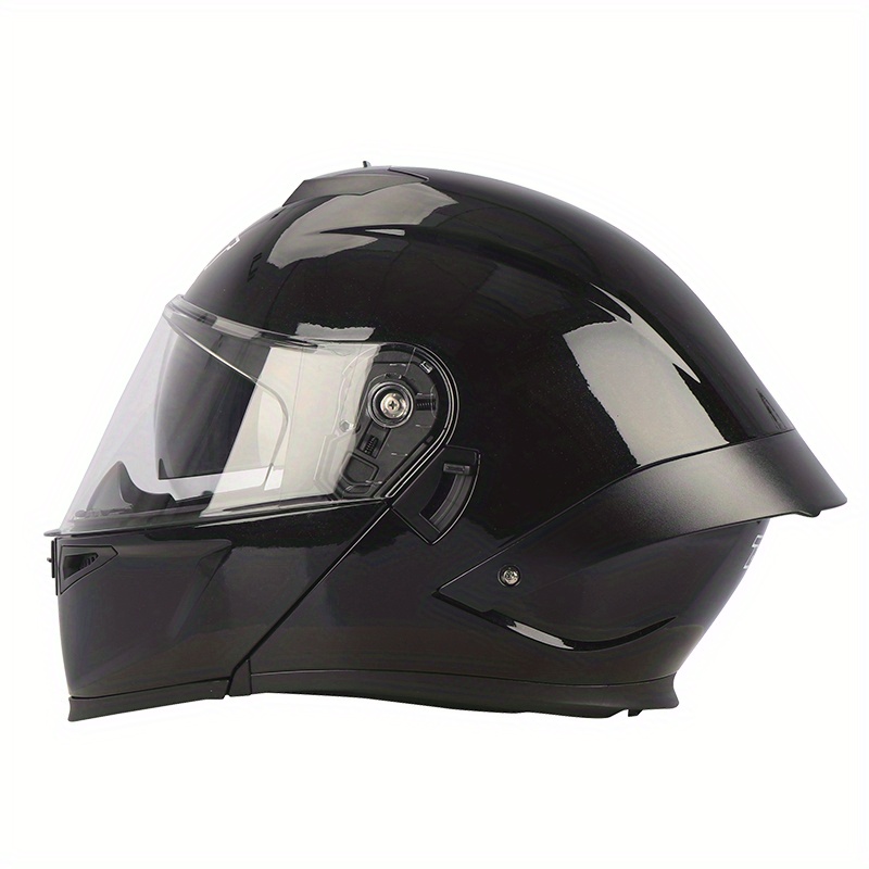  Casco modular de motocicleta de cara completa para hombre,  aprobado por DOT, casco de motocicleta para adultos, doble visera, negro  mate con lentes de colores A1, L = 57-58CM : Automotriz