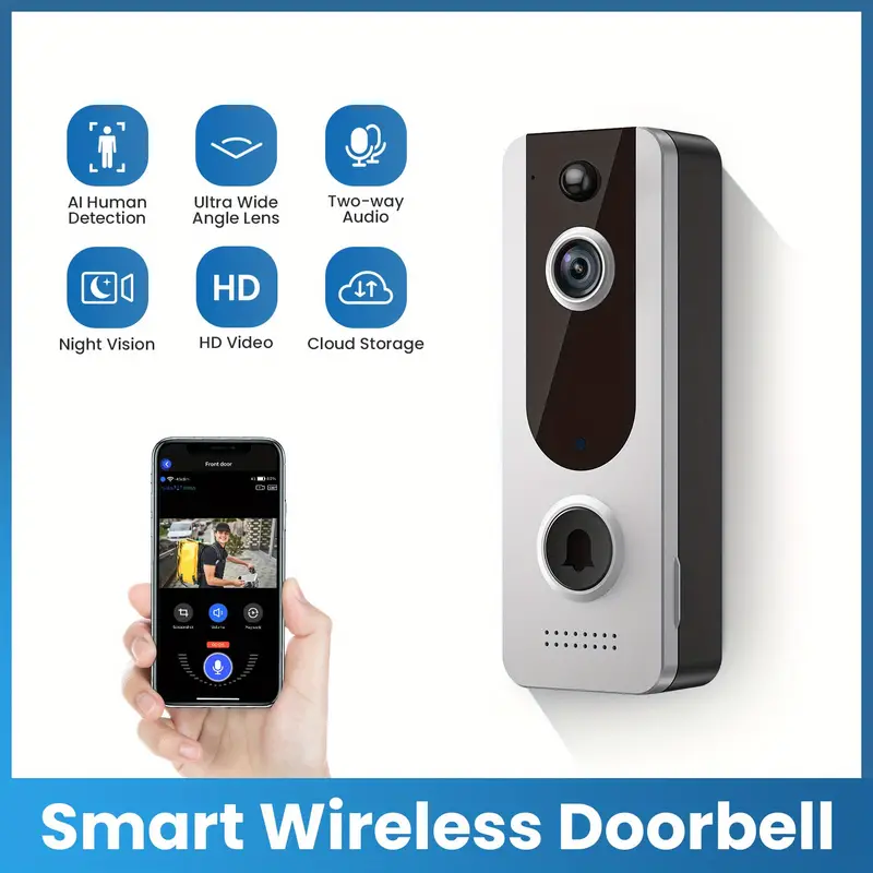 Cámara Timbre Inalámbrico Smart Wifi Video Doorbell Chime - Temu