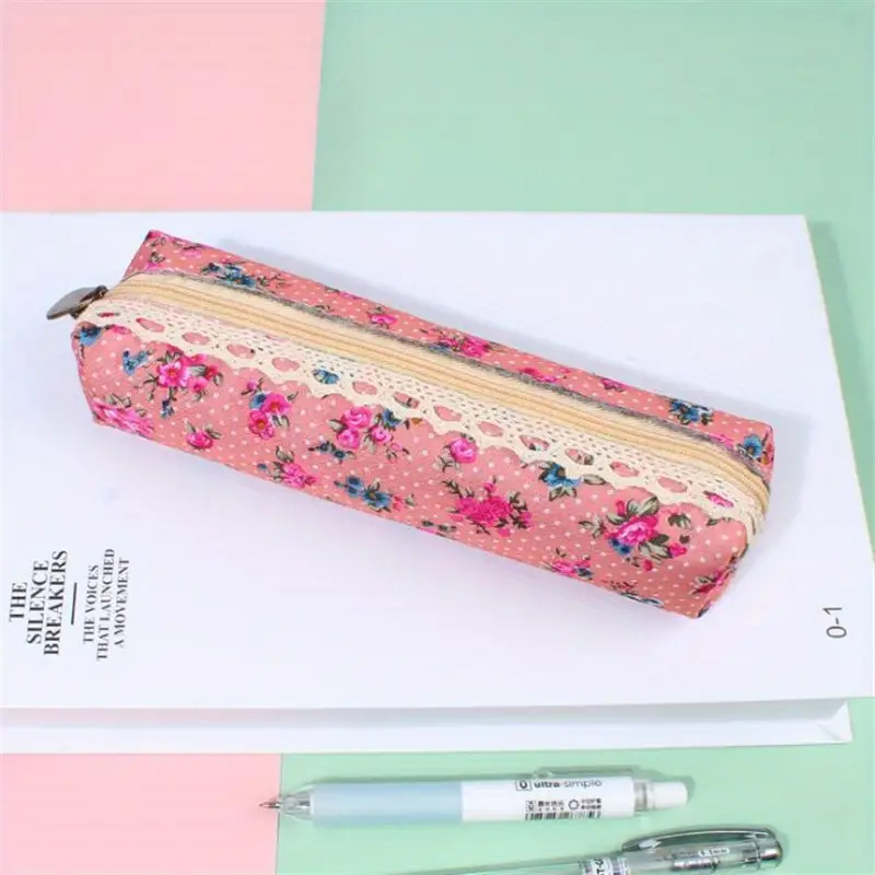 Pink Floral Pencil Case / Brush Bag