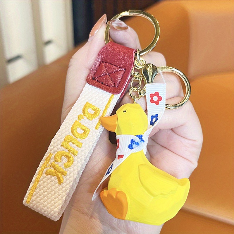 Exquisite Little Yellow Duck Cartoon Keychain Car Key Chain Car