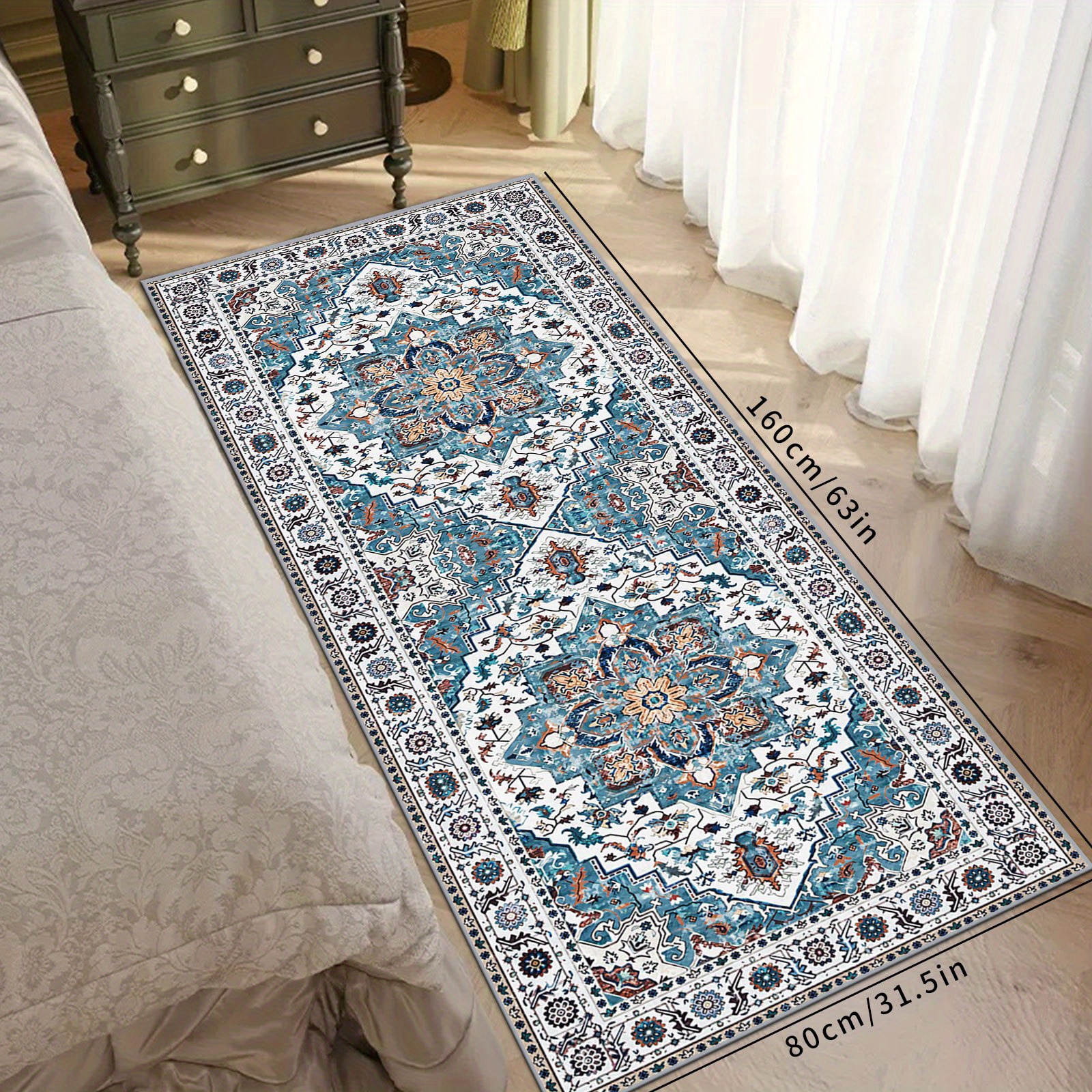 Boho Tribal Area Rug Persian Washable Bedroom Rug Vintage - Temu