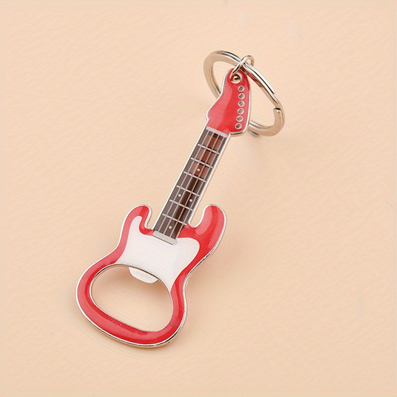 1pc Creative Guitar Star Bass Keychain, Retro Bag Pendant Accessories,Temu