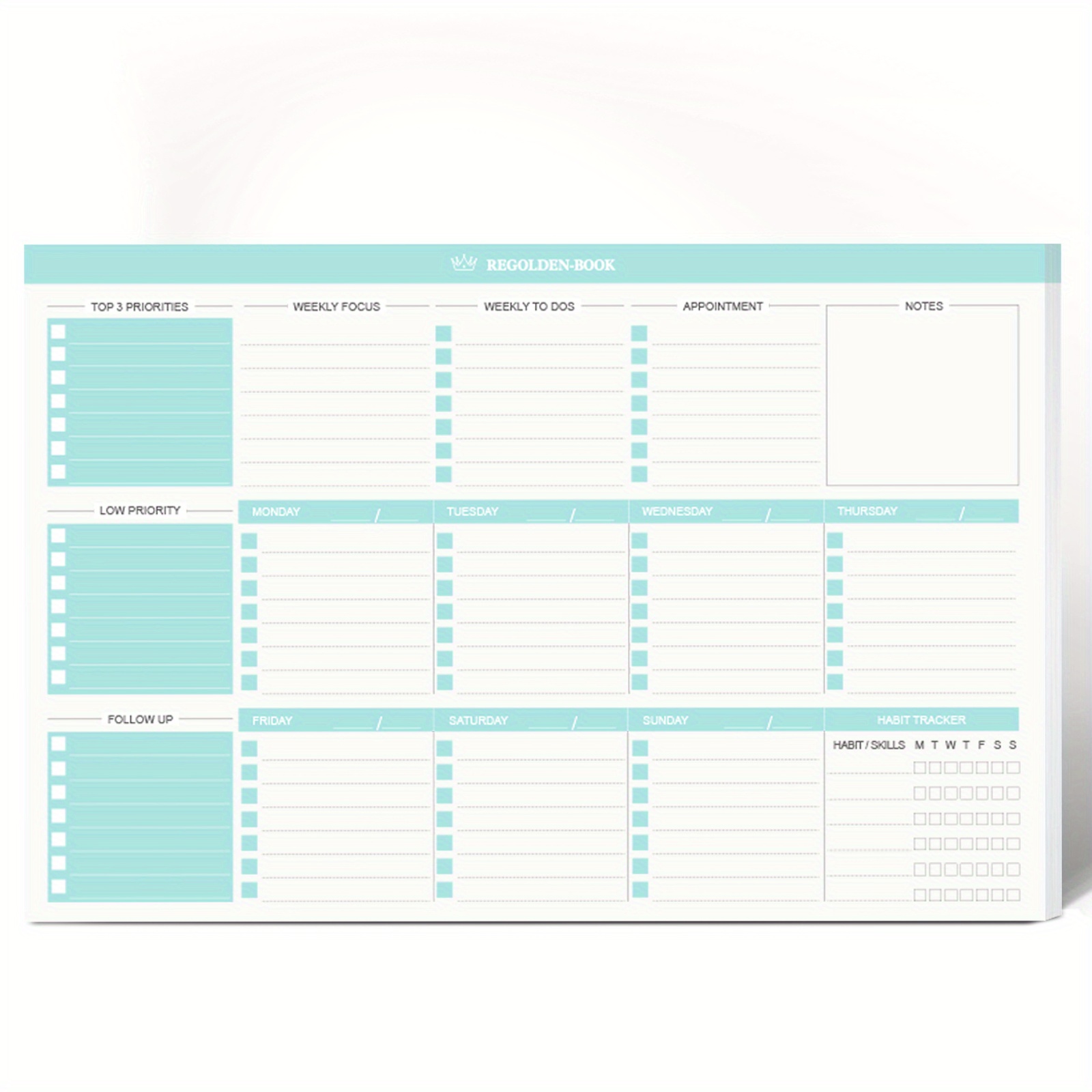 Daily Weekly Planner Notepad Undated List Planning Pad Tear - Temu