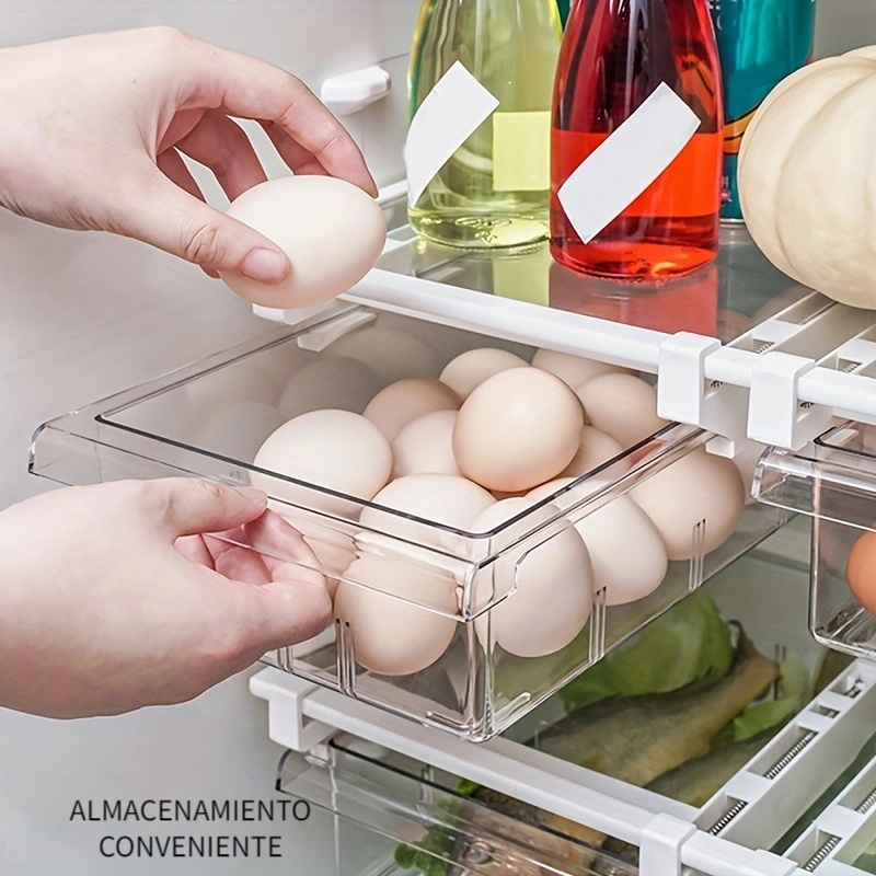 Smart Design Cajón extraíble ajustable para huevos con capacidad para 18  huevos, sin bisfenol A, contenedor de refrigerador, contenedor de plástico